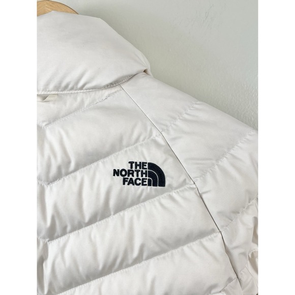 The North Face Womens Down Flare Retro Coat Jacket 500 Ivory Sz Medium #NF0A4P7P - Picture 3 of 12